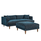 Zoya Down Filled Overstuffed Sofa and Ottoman Set by Lefancy