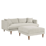 Zoya Down Filled Overstuffed Sofa and Ottoman Set by Lefancy