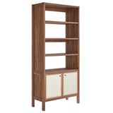 Capri 4-Shelf Wood Grain Bookcase by Lefancy