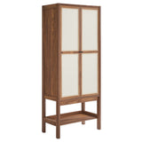 Capri Tall Wood Grain Standing Storage Cabinet by Lefancy