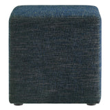 Callum 17" Square Woven Heathered Fabric Upholstered Ottoman by Lefancy