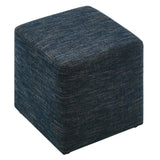 Callum 17" Square Woven Heathered Fabric Upholstered Ottoman by Lefancy