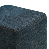 Callum 17" Square Woven Heathered Fabric Upholstered Ottoman by Lefancy