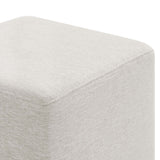 Callum 17" Square Woven Heathered Fabric Upholstered Ottoman by Lefancy