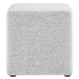 Callum 17" Square Woven Heathered Fabric Upholstered Ottoman by Lefancy