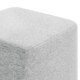 Callum 17" Square Woven Heathered Fabric Upholstered Ottoman by Lefancy