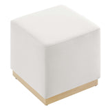 Tilden 17" Square Performance Velvet Upholstered Ottoman by Lefancy