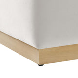 Tilden 17" Square Performance Velvet Upholstered Ottoman by Lefancy