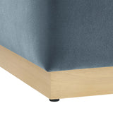 Tilden 17" Square Performance Velvet Upholstered Ottoman by Lefancy