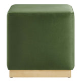 Tilden 17" Square Performance Velvet Upholstered Ottoman by Lefancy