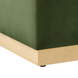Tilden 17" Square Performance Velvet Upholstered Ottoman by Lefancy