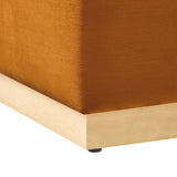 Tilden 17" Square Performance Velvet Upholstered Ottoman by Lefancy