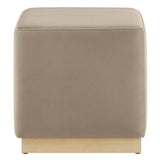 Tilden 17" Square Performance Velvet Upholstered Ottoman by Lefancy
