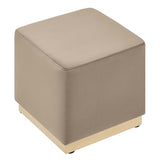 Tilden 17" Square Performance Velvet Upholstered Ottoman by Lefancy