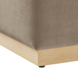 Tilden 17" Square Performance Velvet Upholstered Ottoman by Lefancy