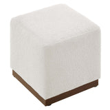 Tilden 17" Square Boucle Upholstered Ottoman by Lefancy