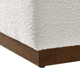 Tilden 17" Square Boucle Upholstered Ottoman by Lefancy