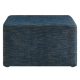 Callum Large 28" Square Woven Heathered Fabric Upholstered Ottoman by Lefancy