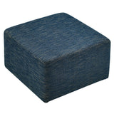 Callum Large 28" Square Woven Heathered Fabric Upholstered Ottoman by Lefancy