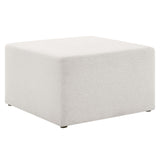 Callum Large 28" Square Woven Heathered Fabric Upholstered Ottoman by Lefancy