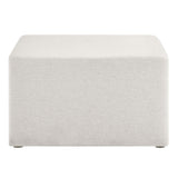 Callum Large 28" Square Woven Heathered Fabric Upholstered Ottoman by Lefancy