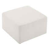 Callum Large 28" Square Woven Heathered Fabric Upholstered Ottoman by Lefancy