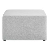 Callum Large 28" Square Woven Heathered Fabric Upholstered Ottoman by Lefancy