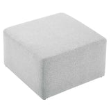 Callum Large 28" Square Woven Heathered Fabric Upholstered Ottoman by Lefancy