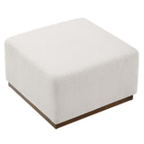 Tilden Large 28" Square Boucle Upholstered Ottoman by Lefancy