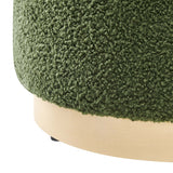 Tilden 16" Round Sherpa Upholstered Ottoman by Lefancy