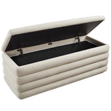 Mezzo Upholstered Performance Velvet Storage Bench by Lefancy