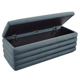 Mezzo Upholstered Performance Velvet Storage Bench by Lefancy