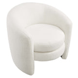 Affinity Upholstered Boucle Fabric Curved Back Armchair by Lefancy