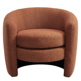 Affinity Upholstered Boucle Fabric Curved Back Armchair by Lefancy