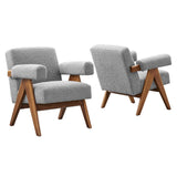Lyra Boucle Fabric Armchair Set of 2 by Lefancy