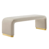 Koda Performance Velvet Waterfall Long Bench by Lefancy