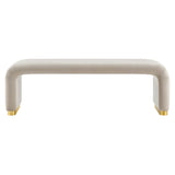 Koda Performance Velvet Waterfall Long Bench by Lefancy