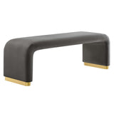 Koda Performance Velvet Waterfall Long Bench by Lefancy