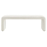 Simba Boucle Fabric Waterfall Long Bench by Lefancy