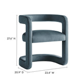 Winslow Performance Velvet Barrel Accent Chair by Lefancy