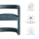 Winslow Performance Velvet Barrel Accent Chair by Lefancy