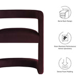Winslow Performance Velvet Barrel Accent Chair by Lefancy