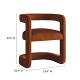 Winslow Performance Velvet Barrel Accent Chair by Lefancy