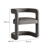 Winslow Performance Velvet Barrel Accent Chair by Lefancy