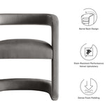 Winslow Performance Velvet Barrel Accent Chair by Lefancy