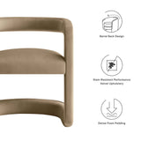 Winslow Performance Velvet Barrel Accent Chair by Lefancy