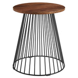 Valeo Round Wood and Metal Side Table by Lefancy