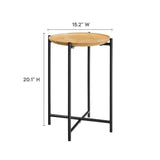 Xilo Round Wood and Metal Side Table by Lefancy