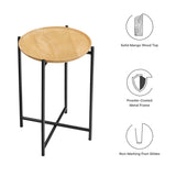 Xilo Round Wood and Metal Side Table by Lefancy