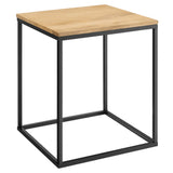 Zora Square Wood and Metal Side Table by Lefancy